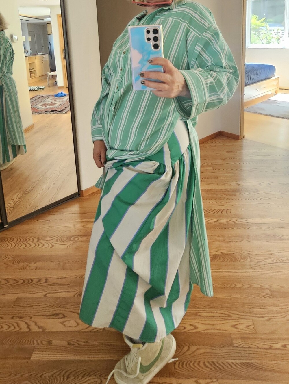 Asos Basque Waist Striped Midi Skirt - Picture 8 of 11